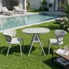 Modern Outdoor Furniture Set Durable Aluminum Alloy and Rope Metal Garden Use Table and Chair with Panel Style