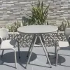Modern Outdoor Furniture Set Durable Aluminum Alloy and Rope Metal Garden Use Table and Chair with Panel Style