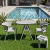 Modern Outdoor Furniture Set Durable Aluminum Alloy and Rope Metal Garden Use Table and Chair with Panel Style