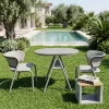 Modern Outdoor Furniture Set Durable Aluminum Alloy and Rope Metal Garden Use Table and Chair with Panel Style