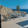 Modern Outdoor Furniture Set Grey Sofa Chairs and Table for Coastal Patio Garden Living Room Aluminum+Plastic Wood for 5-Seater