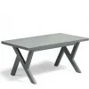 Modern Outdoor Furniture Set Grey Sofa Chairs and Table for Coastal Patio Garden Living Room Aluminum+Plastic Wood for 5-Seater