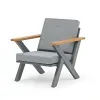 Modern Outdoor Furniture Set Grey Sofa Chairs and Table for Coastal Patio Garden Living Room Aluminum+Plastic Wood for 5-Seater