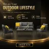 Modern Outdoor Furniture Set Rope Woven Garden Patio Aluminum Frame Sofa Set with Coffee Table Cushions for Resort Hotel Villa