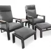 Modern Outdoor Leisure and Relaxation Cylinder Sofa Set with Thick Cushions and Aluminum Patio Table Suitable for Village