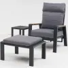 Modern Outdoor Leisure and Relaxation Cylinder Sofa Set with Thick Cushions and Aluminum Patio Table Suitable for Village
