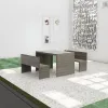 Modern Outdoor Lounge Chair Patio Table Set Aluminum Frame PE Rattan Wicker UV-Resistant for Terrace Use 4-Seater Exterior