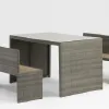 Modern Outdoor Lounge Chair Patio Table Set Aluminum Frame PE Rattan Wicker UV-Resistant for Terrace Use 4-Seater Exterior