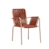 Modern Outdoor Portable Lightweight Stacking Chair with Metal Frame and Rattan Woven Design for Dining