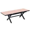 Modern Outdoor Rectangular Extendable180cm or 240 cm Dining Table in Plastic Wood Aluminum for Courtyard and Garden Party