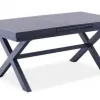 Modern Outdoor Rectangular Extendable180cm or 240 cm Dining Table in Plastic Wood Aluminum for Courtyard and Garden Party