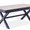 Modern Outdoor Rectangular Extendable180cm or 240 cm Dining Table in Plastic Wood Aluminum for Courtyard and Garden Party