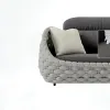 Modern Outdoor Rope Woven Sofa Chair Cushioned Patio Balcony Garden Seating