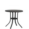 Modern Outdoor Round Dining Table Plastic Wood Top Waterproof Durable Eco-Friendly Patio Garden Kitchen Stylish Furniture