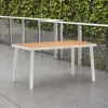 Modern Outdoor Square Dining Table Aluminum+ Top Waterproof Durable Eco-Friendly Patio Garden Hotel Living Room