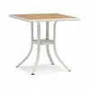 Modern Outdoor Square Dining Table Plastic Wood Top Waterproof Durable Patio Garden Kitchen Courtyard Stylish Outdoor Furniture