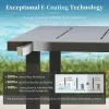 Modern Patio Dining Set 5-Piece 4 Woven Rattan Chairs Waterproof Cushion 34.2 Square Metal Table Umbrella Hole Outdoor Backyard