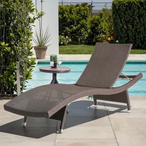 Modern Pool Outdoor Sun Lounger Table Set Wicker Rattan Weaving Aluminum Frame UV Resistant Durable for Courtyard Villa Use
