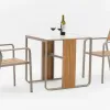 Modern Portable Lightweight Outdoor Dining Table Chairs Set Aluminum Poly Wood Durable Waterproof UV Resistant Outdoor Furniture