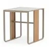 Modern Portable Lightweight Outdoor Dining Table Chairs Set Aluminum Poly Wood Durable Waterproof UV Resistant Outdoor Furniture
