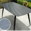 Modern Rectangle Dining Table Aluminum Legs Sintered Stone Durable Waterproof Home Furniture for Apartment Hotel School