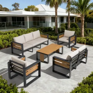 Modern Richard Aluminium Outdoor Garden 1-7 Seater Sofa Set for Patio Balcony Courtyard Park Apartment Living Room or Hotel