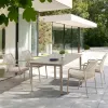 Modern Roger Dining Chair Guernsey Sintered Stone Outdoor Dining Set Rope Cross Woven Backrest Weather Resistant Park Hotel