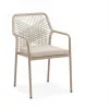 Modern Roger Dining Chair Guernsey Sintered Stone Outdoor Dining Set Rope Cross Woven Backrest Weather Resistant Park Hotel