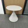 Modern Round Side Table Set with Metal Frame Portable Living Room Conical Coffee Table