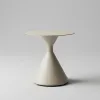 Modern Round Side Table Set with Metal Frame Portable Living Room Conical Coffee Table