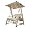 Modern Simple Design Outdoor Aluminium Swing Rocking Chair 3-Person Quick-Dry Cushion Courtyard Garden Terrace Home Recliner