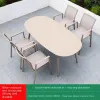 Modern Small Space Aluminum Alloy Outdoor Leisure Table Chair Combination for Courtyard Balcony Garden Furniture
