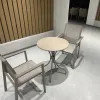 Modern Style Outdoor Dining Garden Chair Alu Stacking Aluminium Texliene for Patio Furniture Parks Warehouses