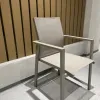 Modern Style Outdoor Dining Garden Chair Alu Stacking Aluminium Texliene for Patio Furniture Parks Warehouses