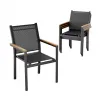 Modern Style VANGARDEN Metal Aluminum Stackable Outdoor Garden Treslin Chair Tilting Comfortable Patio Dining Living Room Hotel