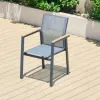 Modern Style VANGARDEN Metal Aluminum Stackable Outdoor Garden Treslin Chair Tilting Comfortable Patio Dining Living Room Hotel