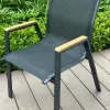 Modern Text tilene Mesh Dining Chair with Iron Frame Armrests for Outdoor Patio Garden