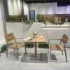 Modern Two-Seater Outdoor Aluminum Dining Coffee Table Chair Set Waterproof Stackable Eco-Friendly Durable Garden Comfortable