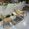 Modern Two-Seater Outdoor Aluminum Dining Coffee Table Chair Set Waterproof Stackable Eco-Friendly Durable Garden Comfortable