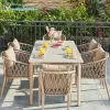 Modern Vangarden Courtyard Outdoor Aluminum Sintered Stone Table Chair Garden Leisure Use Furniture From Source Factory