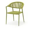 Modern Villa Indoor Outdoor Comfortable Dining Chair Rope Woven Mesh Backrest Rope Seat Sturdy Aluminum Frame Hotel Kitchen