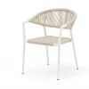 Modern Villa Indoor Outdoor Comfortable Dining Chair Rope Woven Mesh Backrest Rope Seat Sturdy Aluminum Frame Hotel Kitchen
