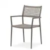 Modern Villa Indoor Outdoor Dining Chair Lightweight Comfortable Rope Woven Mesh Backrest Seat Sturdy Aluminum Frame Waterproof