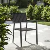 Modern Waterproof Durable Outdoor Dining Chair White Aluminum Frame Birch Plastic Wood Seat Backrest Eco-Friendly School Use