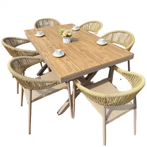 Modern Waterproof Outdoor Rattan Chair Table Combination Garden Courtyard Villa Leisure Furniture