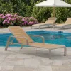 Modern Waterproof Outdoor UV Resistant Anti-Rust Durable Aluminum Alloy Frame Faux Wood Sun Lounger Adjustable Backrest Park
