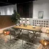 Modern Waterproof VANGARDEN Outdoor Dining Table Set for Hotel Courtyard Villa Apartment Durable Plastic Wood Furniture for
