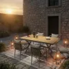 Modern Waterproof VANGARDEN Outdoor Dining Table Set for Hotel Courtyard Villa Apartment Durable Plastic Wood Furniture for