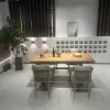 Modern Waterproof VANGARDEN Outdoor Dining Table Set for Hotel Courtyard Villa Apartment Durable Plastic Wood Furniture for