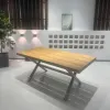 Modern Waterproof VANGARDEN Outdoor Dining Table Set for Hotel Courtyard Villa Apartment Durable Plastic Wood Furniture for